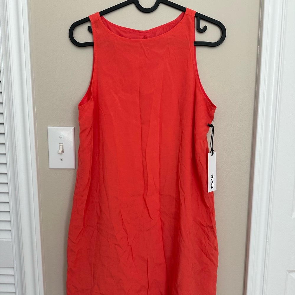 Bright Salmon Sleeveless Dress